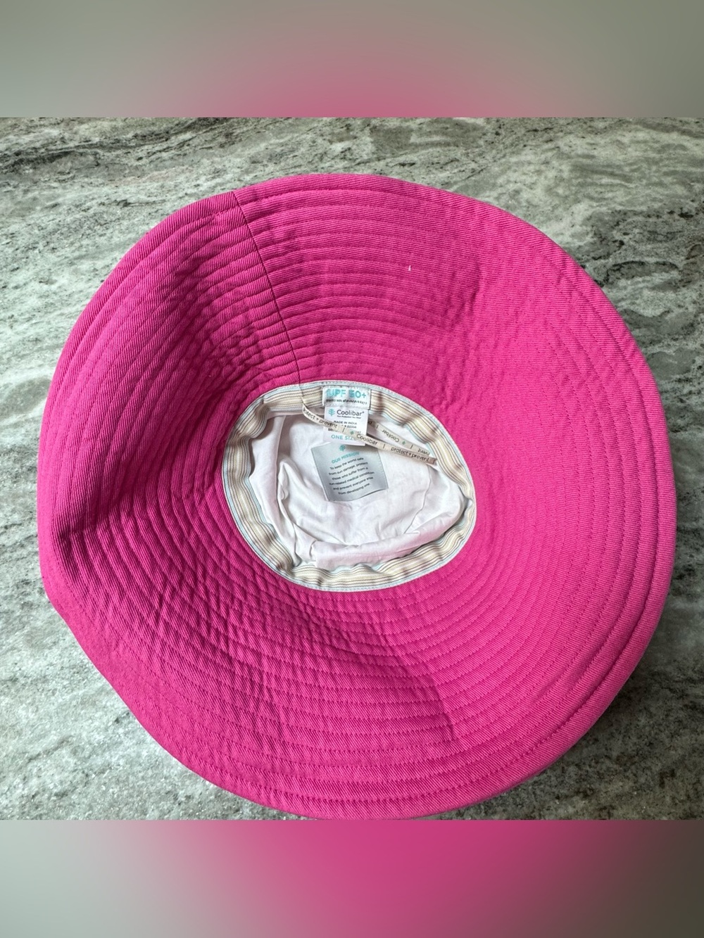 Coolibar Brittany Beach Hat Pink Fuchsia Wide Brim UPF 50+ Sun Protection OneSz - Picture 6 of 9